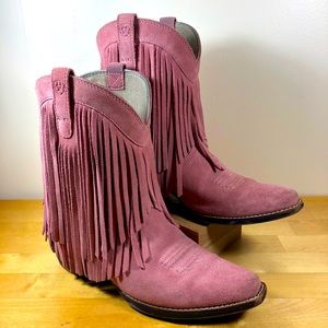 SOLD Ariat Rose Pink Suede Girls Western Boots